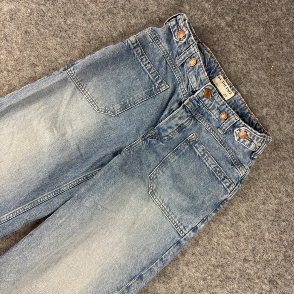 We The Free Palmer Free People Women Light Wash Wide Leg Jeans Size 26